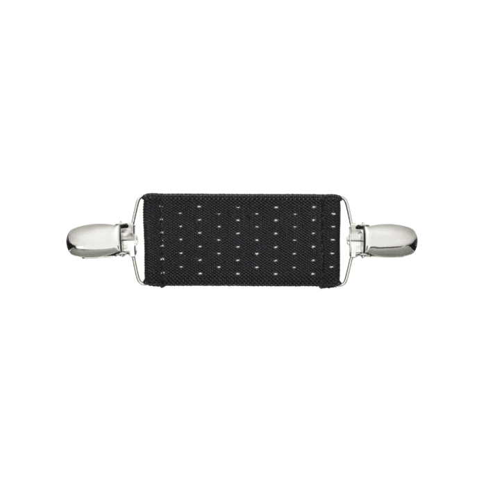 Spinkobroszka TwinPin Czarna w białe kropki  8 cm - obrazek 1