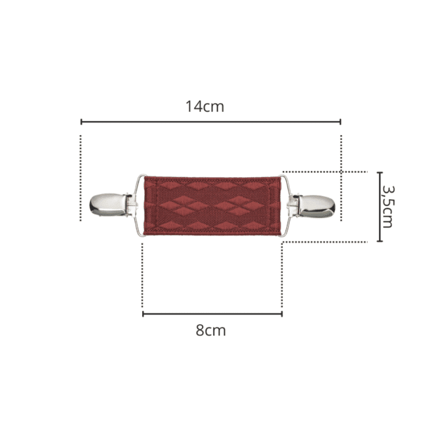 Spinkobroszka TwinPin Bordo romby 8 cm