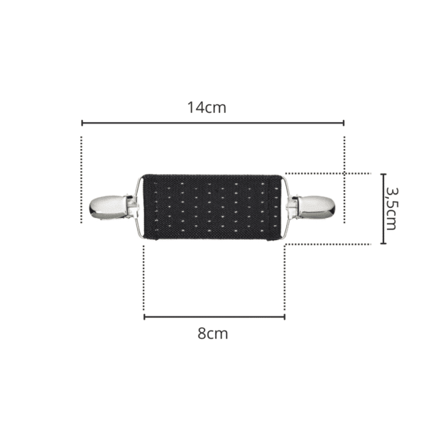 Spinkobroszka TwinPin Czarna w białe kropki 8 cm