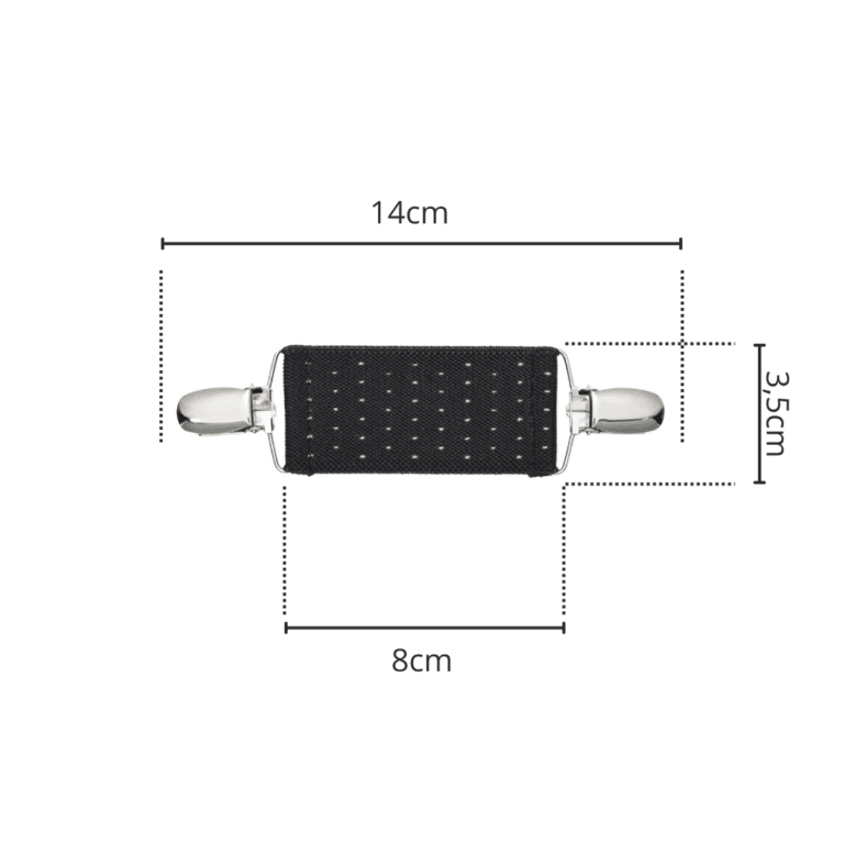 Spinkobroszka TwinPin Czarna w białe kropki 8 cm