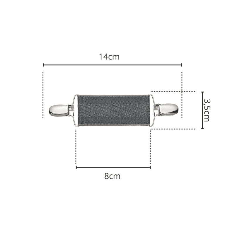 Spinkobroszka TwinPin Szare skosy 8 cm