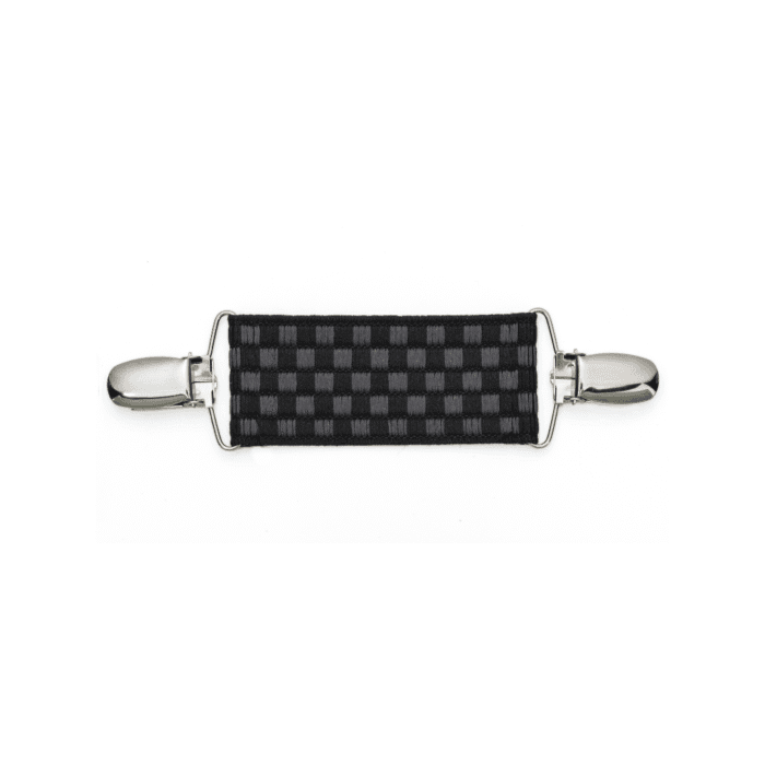 Spinkobroszka TwinPin Czarna szachownica 8 cm - obrazek 1