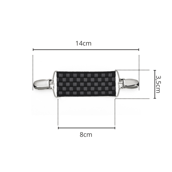 Spinkobroszka TwinPin Czarna szachownica 8 cm - obrazek 2