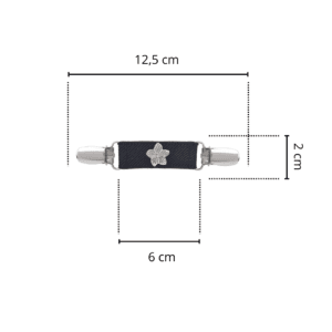 Spinkobroszka TwinPin Czarny kwiatek 6 cm