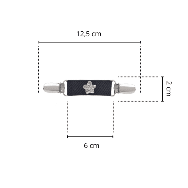 Spinkobroszka TwinPin Czarny kwiatek 6 cm