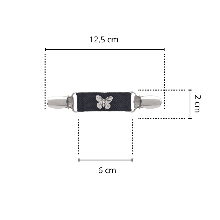 Spinkobroszka TwinPin Czarny motyl 6 cm - obrazek 2