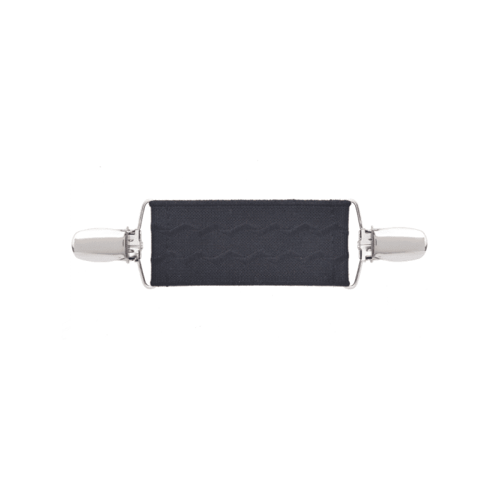 Spinkobroszka TwinPin Czarne fale 8 cm - obrazek 1