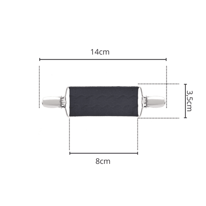Spinkobroszka TwinPin Czarne fale 8 cm - obrazek 2