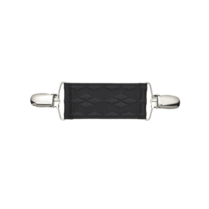 Spinkobroszka TwinPin Czarne romby 8 cm - obrazek 1