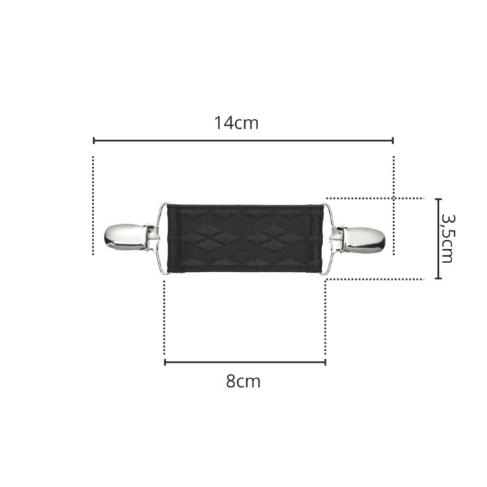 Spinkobroszka TwinPin Czarne romby 8 cm - obrazek 2
