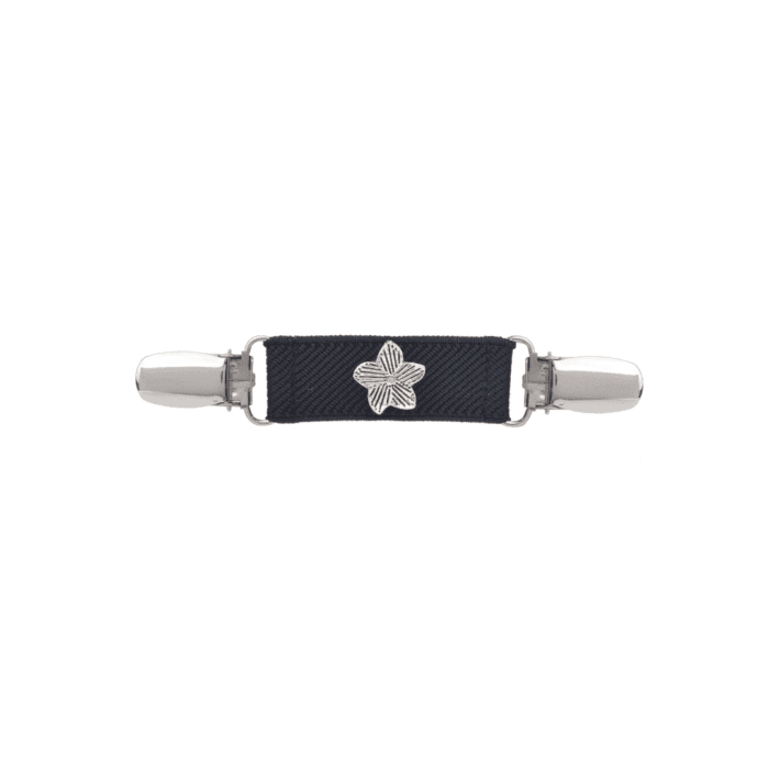 Spinkobroszka TwinPin Czarny kwiatek 6 cm - obrazek 1