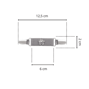 Spinkobroszka TwinPin Szary kwiatek 6 cm