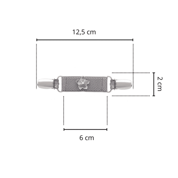 Spinkobroszka TwinPin Szary kwiatek 6 cm