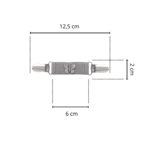 Spinkobroszka TwinPin Szary motyl 6 cm