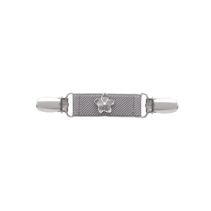 Spinkobroszka TwinPin Szary kwiatek 6 cm - obrazek 1
