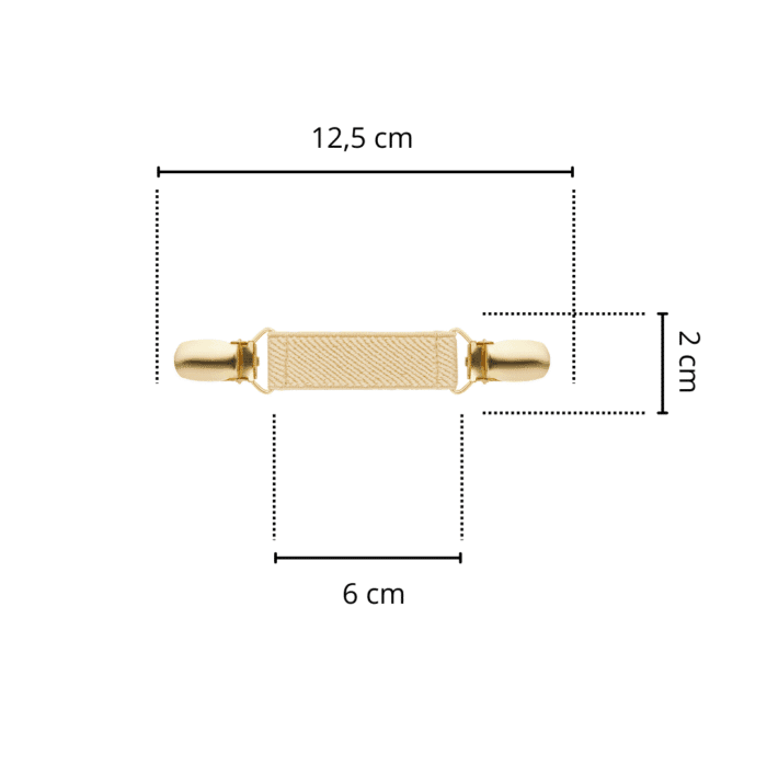 Spinkobroszka TwinPin Beżowa 6 cm - złote zapinki - obrazek 2