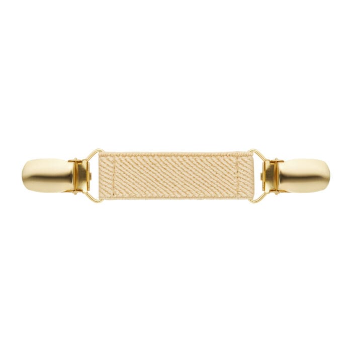 Spinkobroszka TwinPin Beżowa 6 cm - złote zapinki - obrazek 1