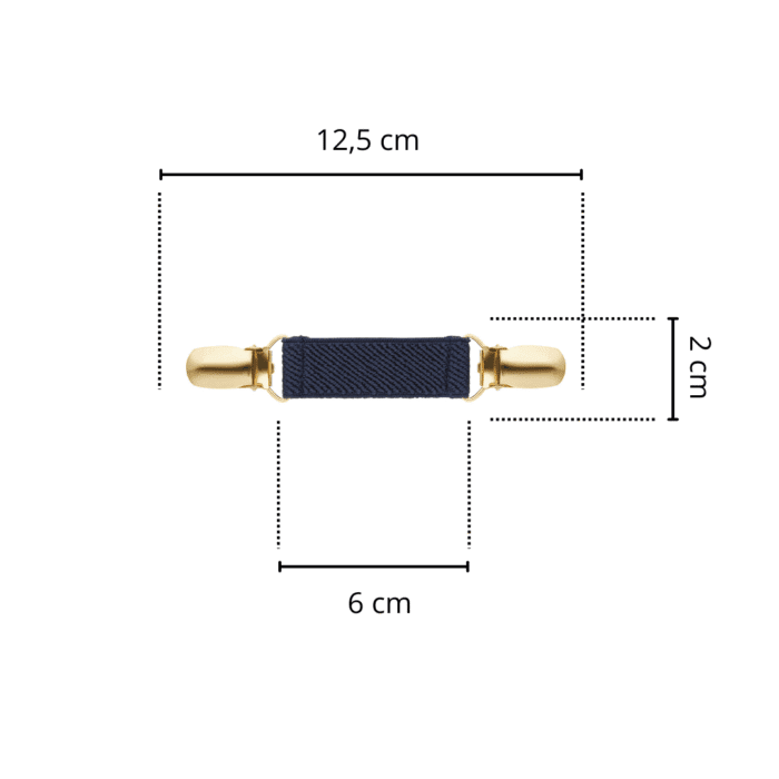 Spinkobroszka TwinPin Granatowa 6 cm - złote zapinki - obrazek 2