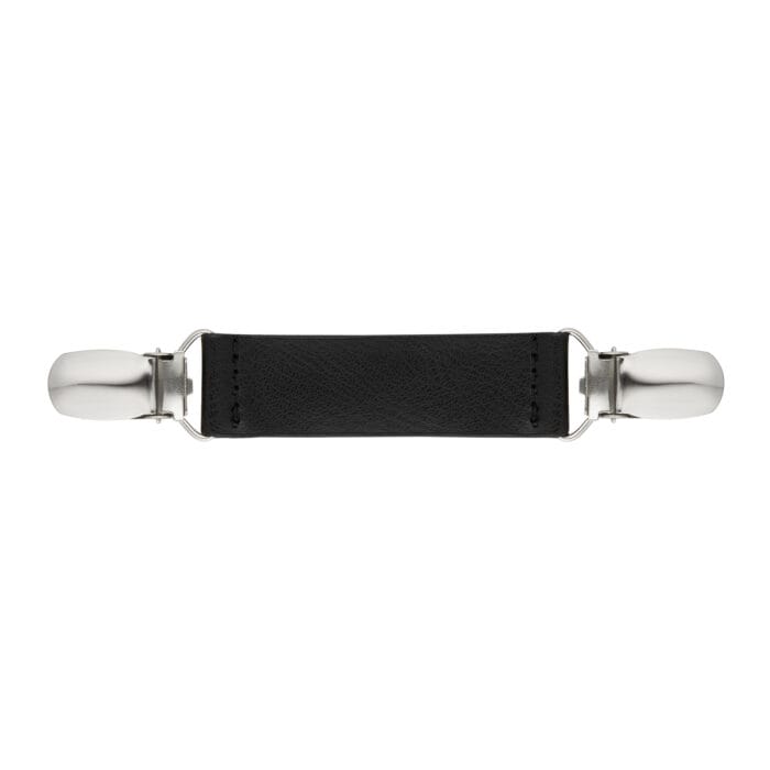 Spinkobroszka TwinPin czarna skóra 6 cm - obrazek 1