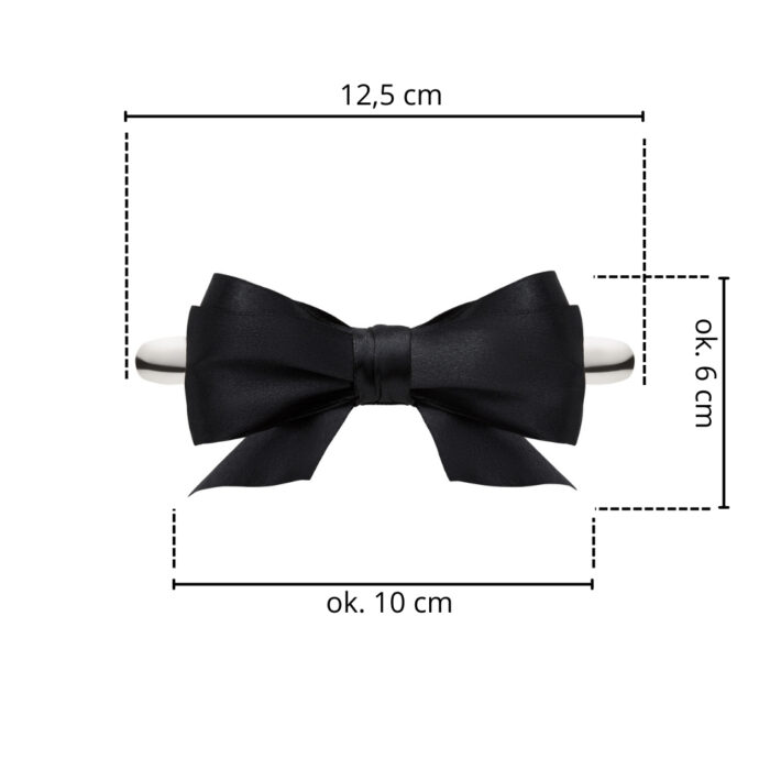 TwinPin Kokoro Bow Black - spinka z ręcznie wiązana kokardą - obrazek 2