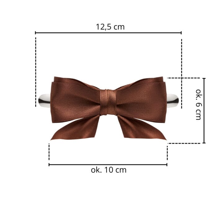 TwinPin Kokoro Bow Brown - spinka z ręcznie wiązana kokardą - obrazek 2