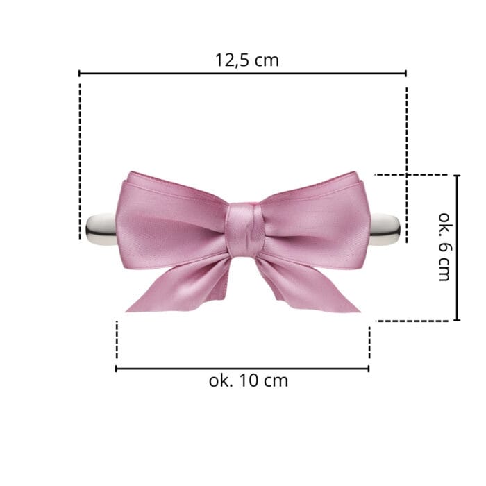 TwinPin Kokoro Bow Dusty Pink - spinka z ręcznie wiązana kokardą - obrazek 2