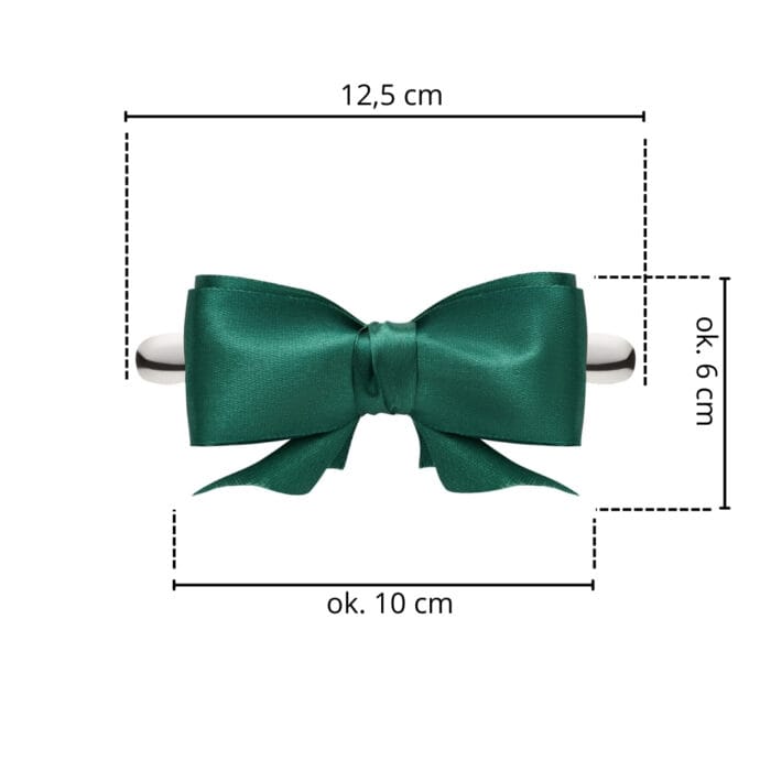 TwinPin Kokoro Bow Green - spinka z ręcznie wiązana kokardą - obrazek 2