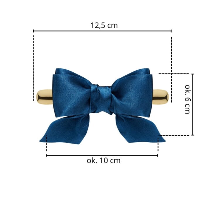 TwinPin Kokoro Bow Indigo - spinka z ręcznie wiązana kokardą - obrazek 2