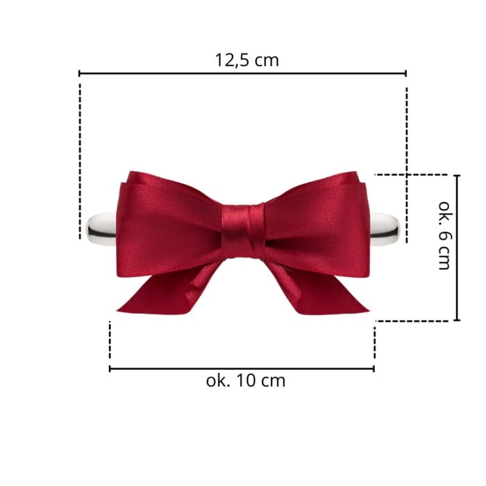 TwinPin Kokoro Bow Maroon - spinka z ręcznie wiązana kokardą - obrazek 2