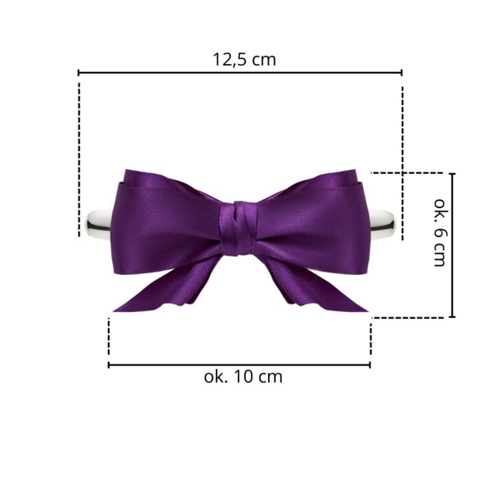 TwinPin Kokoro Bow Purple - spinka z ręcznie wiązana kokardą - obrazek 2