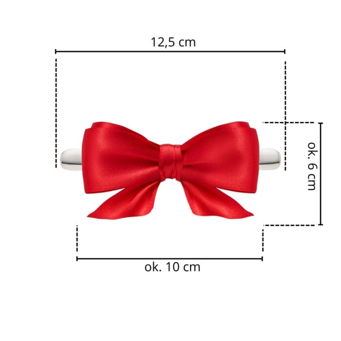 TwinPin Kokoro Bow Red - spinka z ręcznie wiązana kokardą - obrazek 2