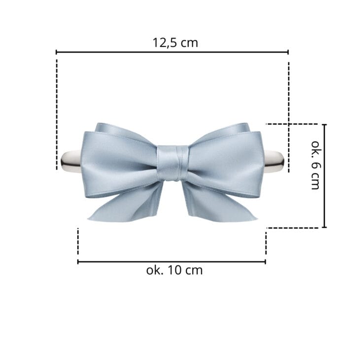 TwinPin Kokoro Bow Silver - spinka z ręcznie wiązana kokardą - obrazek 2