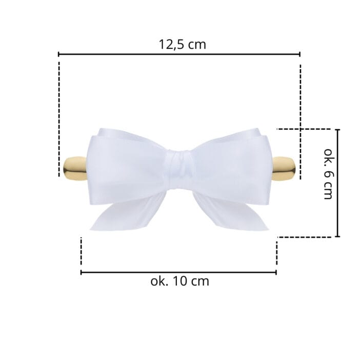 TwinPin Kokoro Bow White - spinka z ręcznie wiązana kokardą - obrazek 2