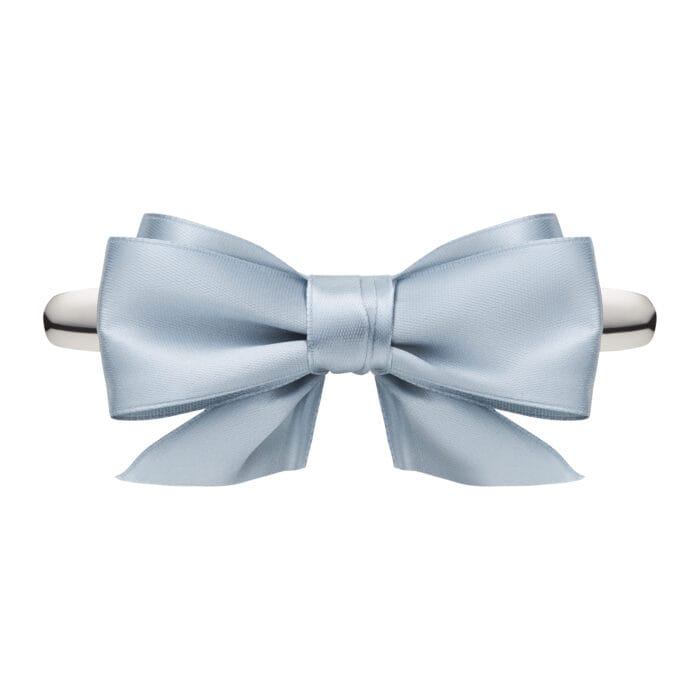 TwinPin Kokoro Bow Silver - spinka z ręcznie wiązana kokardą - obrazek 1