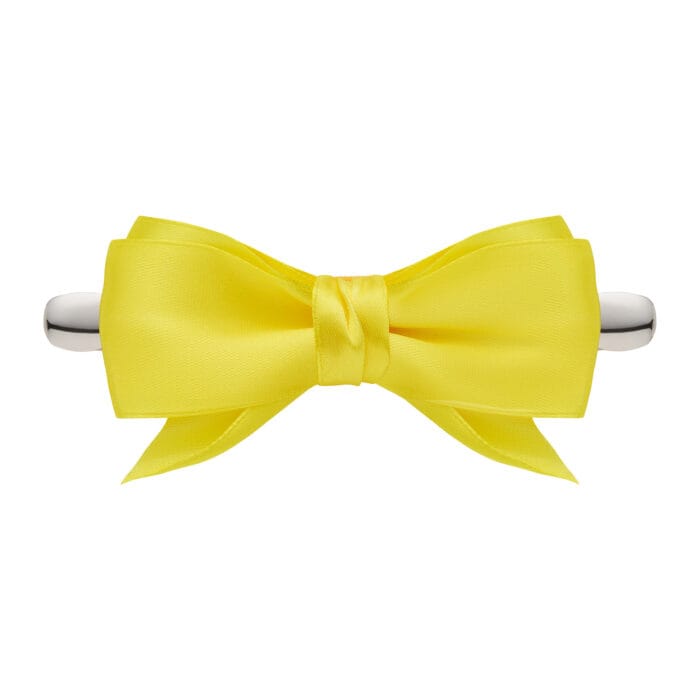 TwinPin Kokoro Bow Yellow - spinka z ręcznie wiązana kokardą - obrazek 1