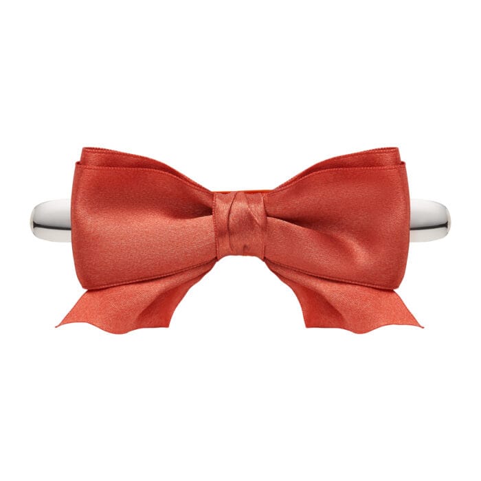 TwinPin Kokoro Bow Orange - spinka z ręcznie wiązana kokardą - obrazek 1