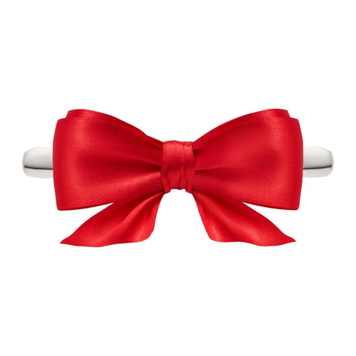 TwinPin Kokoro Bow Red - spinka z ręcznie wiązana kokardą - obrazek 1