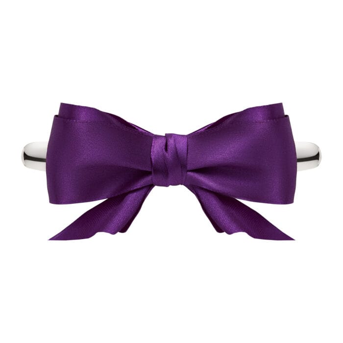 TwinPin Kokoro Bow Purple - spinka z ręcznie wiązana kokardą - obrazek 1
