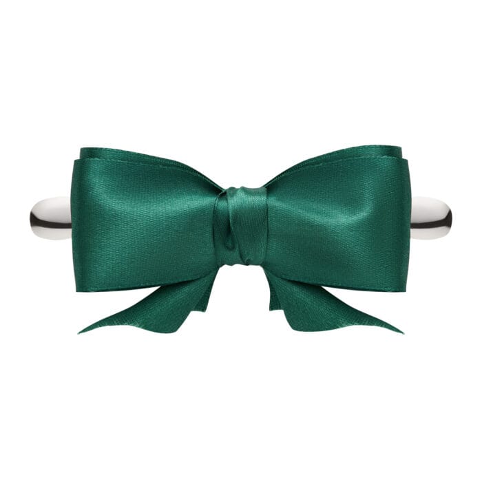 TwinPin Kokoro Bow Green - spinka z ręcznie wiązana kokardą - obrazek 1