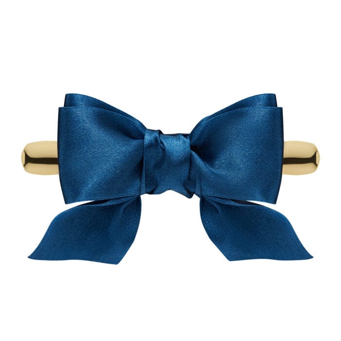 TwinPin Kokoro Bow Indigo - spinka z ręcznie wiązana kokardą - obrazek 1