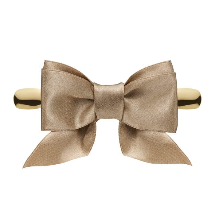 TwinPin Kokoro Bow Gold - spinka z ręcznie wiązana kokardą - obrazek 1